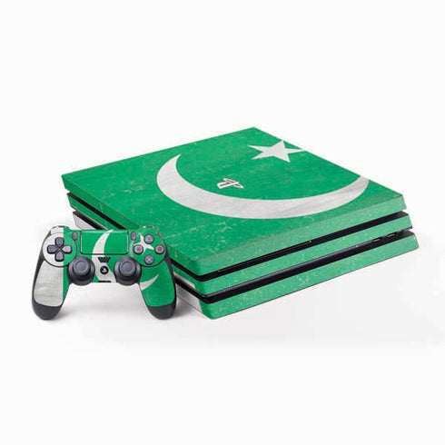 Pakistan Flag Distressed PS4 Pro Bundle Skin
