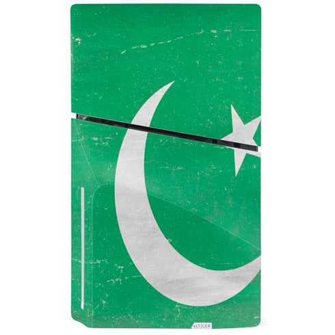 Pakistan Flag Distressed PS5 Slim Disk Bundle Skin