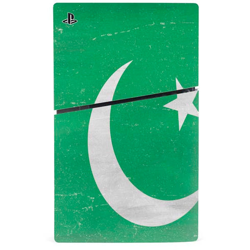 Pakistan Flag Distressed PS5 Slim Digital Edition Console Skin