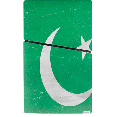 Pakistan Flag Distressed PS5 Slim Digital Edition Console Skin