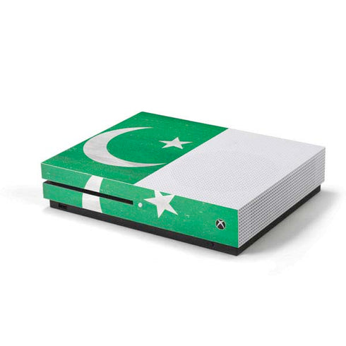 Pakistan Flag Distressed Xbox One S Console Skin