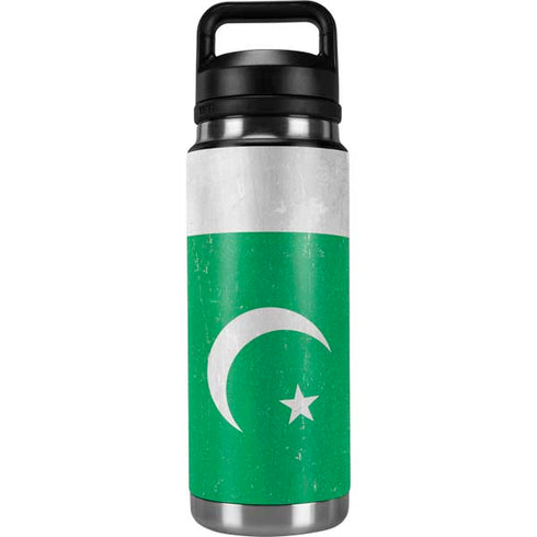 Pakistan Flag Distressed YETI Rambler 26oz Bottle Skin