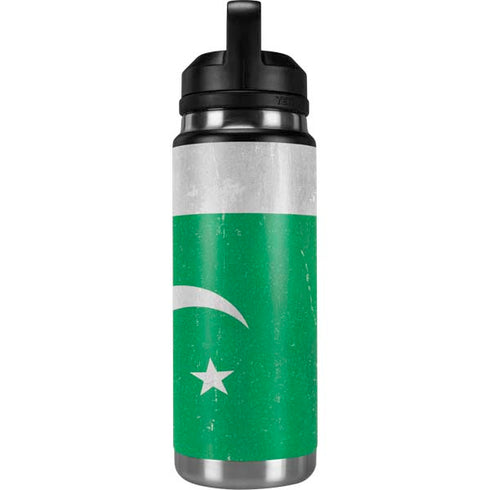 Pakistan Flag Distressed YETI Rambler 26oz Bottle Skin