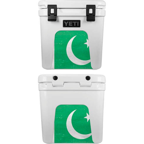 Pakistan Flag Distressed YETI Roadie 24 Hard Cooler Skin