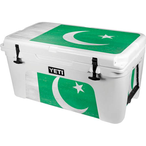 Pakistan Flag Distressed YETI Tundra 65 Hard Cooler Skin