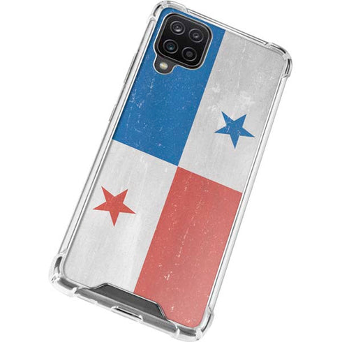 Panama Flag Distressed Galaxy A12 Clear Case