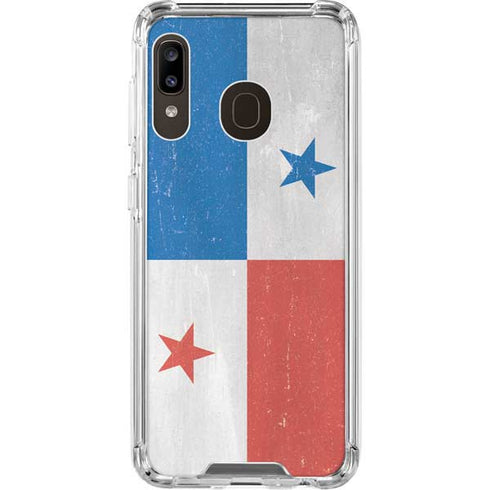 Panama Flag Distressed Galaxy A30 Clear Case