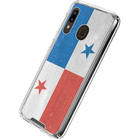 Panama Flag Distressed Galaxy A30 Clear Case