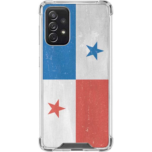 Panama Flag Distressed Galaxy A72 5G Clear Case