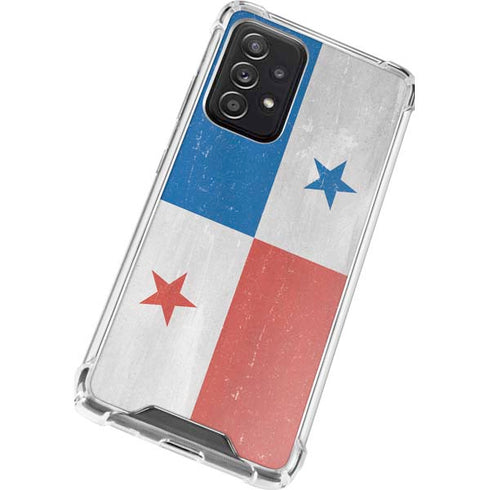 Panama Flag Distressed Galaxy A72 5G Clear Case