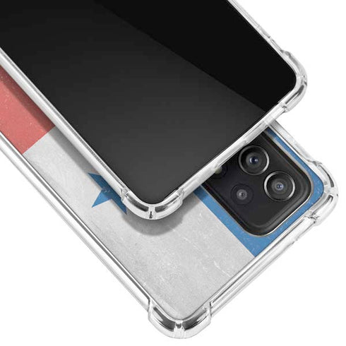 Panama Flag Distressed Galaxy A72 5G Clear Case