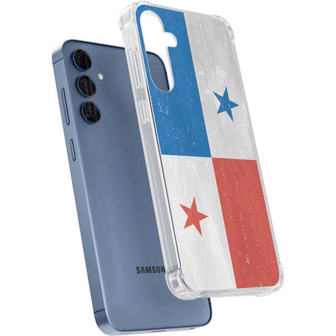 Panama Flag Distressed Galaxy S24 Clear Case