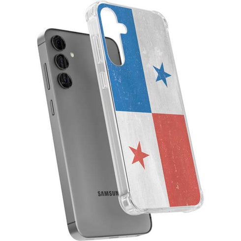 Panama Flag Distressed Galaxy S24 Plus Clear Case