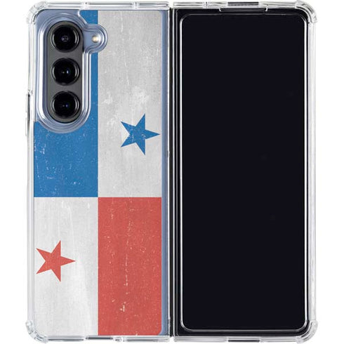 Panama Flag Distressed Galaxy Z Fold5 5G Clear Case