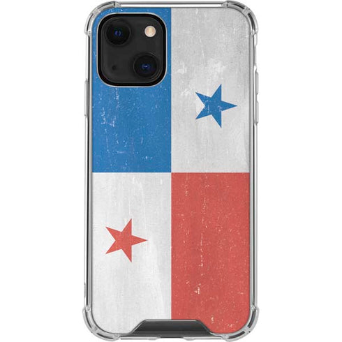 Panama Flag Distressed iPhone 14 Plus Clear Case