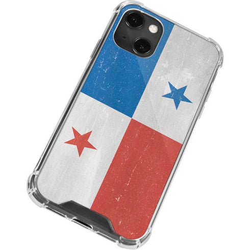 Panama Flag Distressed iPhone 14 Plus Clear Case