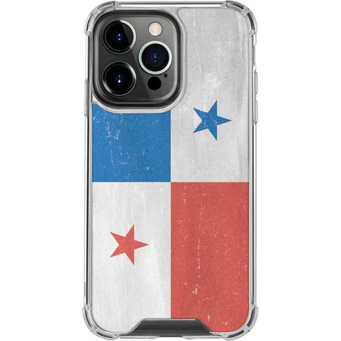 Panama Flag Distressed iPhone 14 Pro Clear Case