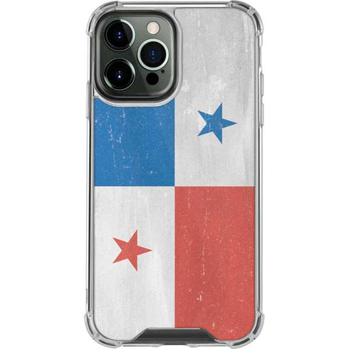 Panama Flag Distressed iPhone 14 Pro Max Clear Case