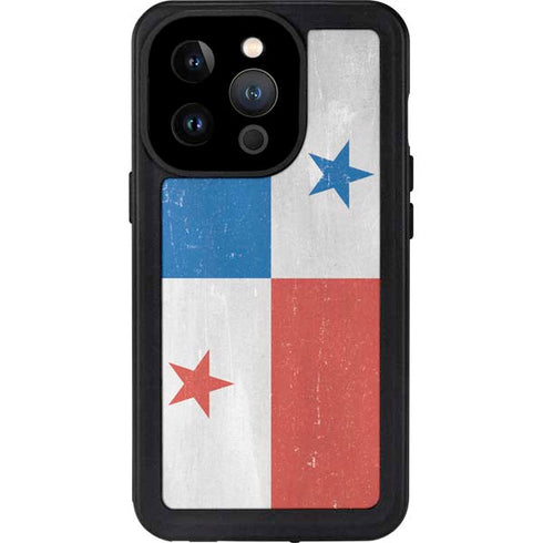 Panama Flag Distressed iPhone 14 Pro Waterproof Case