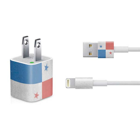 Panama Flag Distressed iPhone Charger (5W USB) Skin