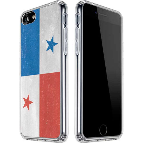 Panama Flag Distressed iPhone SE (2nd & 3rd Gen) Clear Case