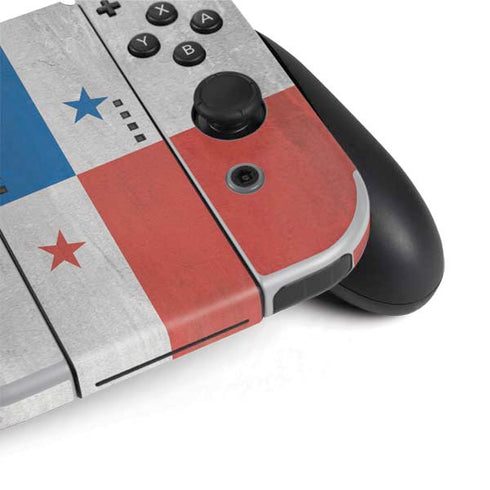 Panama Flag Distressed Nintendo Switch OLED (2021) Skin