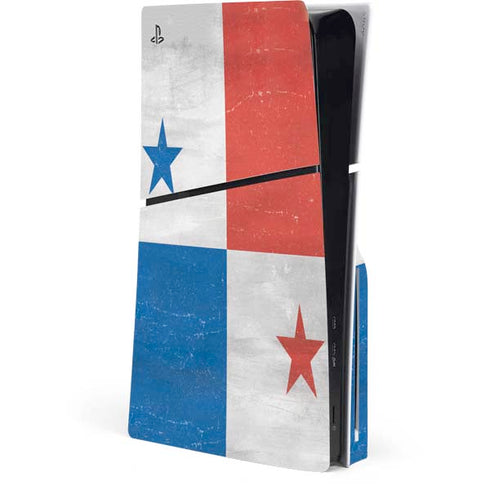 Panama Flag Distressed PS5 Slim Disk Console Skin