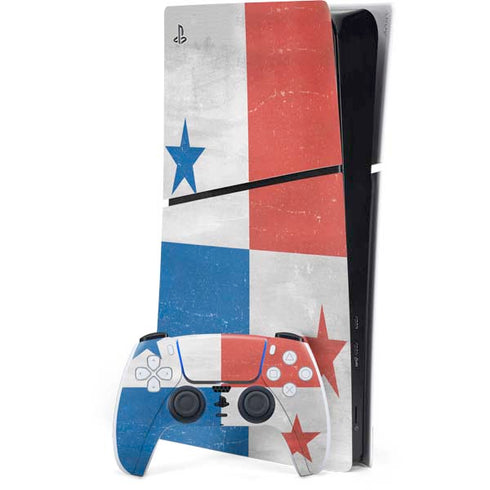 Panama Flag Distressed PS5 Slim Digital Edition Console Skin