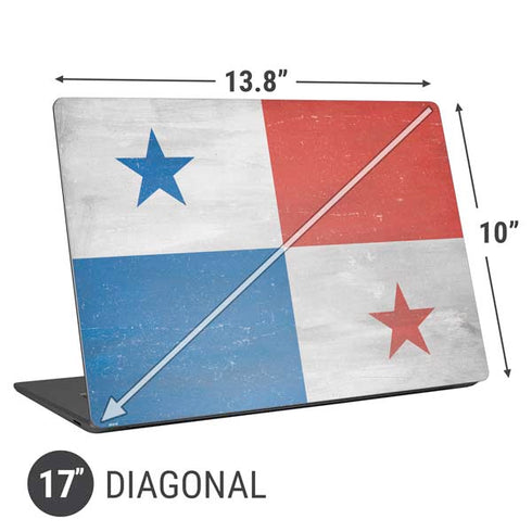 Panama Flag Distressed Universal Laptop 17in (13.8 x 10in) Skin