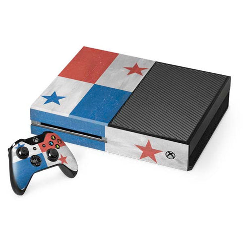Panama Flag Distressed Xbox One Console and Controller Bundle Skin