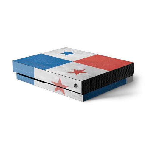 Panama Flag Distressed Xbox One X Console Skin