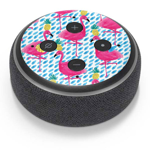 Bouffants and Broken Hearts Party Flamingos Amazon Echo Dot Skin