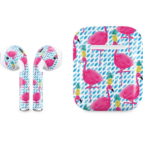 Bouffants and Broken Hearts Party Flamingos Apple AirPods Skin