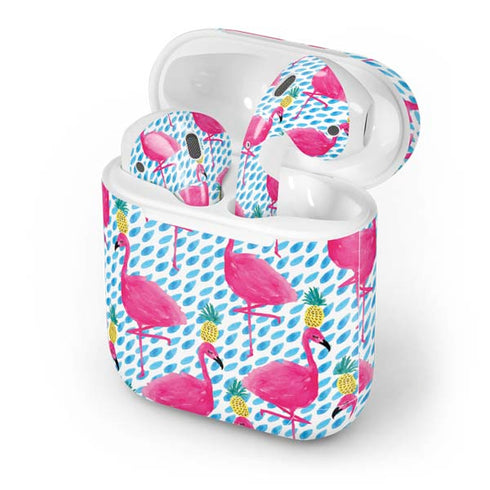 Bouffants and Broken Hearts Party Flamingos Apple AirPods Skin