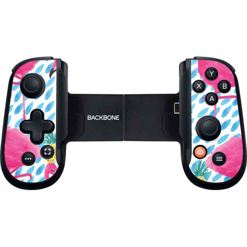 Bouffants and Broken Hearts Party Flamingos Backbone One for iPhone Game Controller Skin