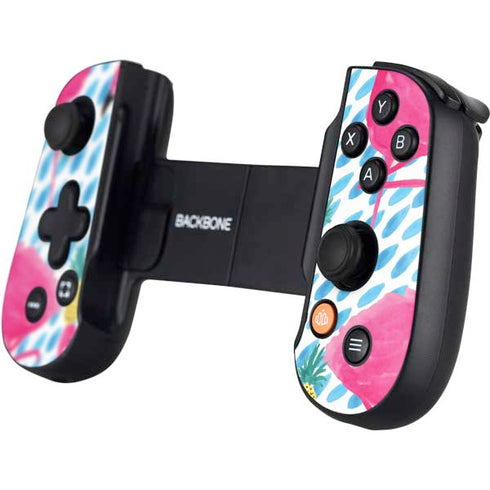Bouffants and Broken Hearts Party Flamingos Backbone One for iPhone Game Controller Skin