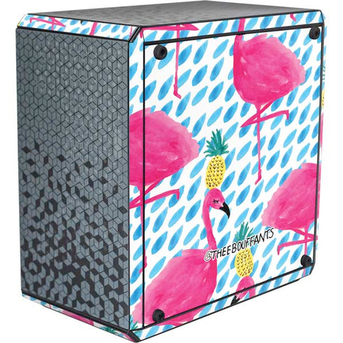 Bouffants and Broken Hearts Party Flamingos Cooler Master MasterBox Q300L Mini Tower Skin