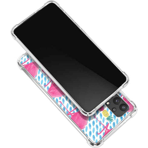 Bouffants and Broken Hearts Party Flamingos Galaxy A32 5G Clear Case