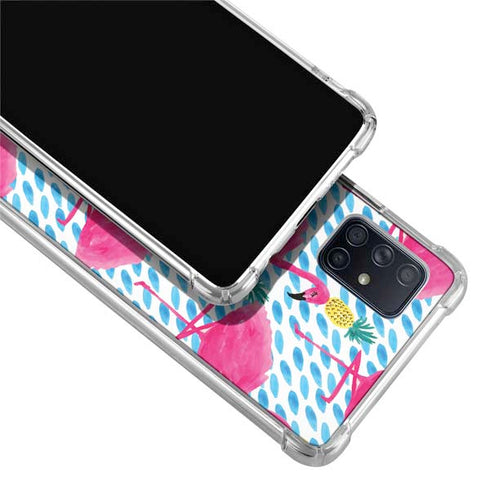 Bouffants and Broken Hearts Party Flamingos Galaxy A51 5G Clear Case