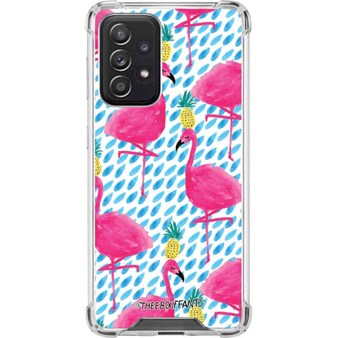 Bouffants and Broken Hearts Party Flamingos Galaxy A52 5G Clear Case