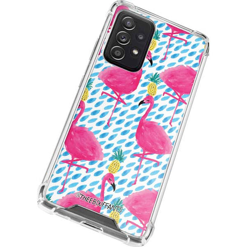 Bouffants and Broken Hearts Party Flamingos Galaxy A52 5G Clear Case