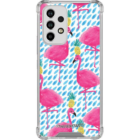 Bouffants and Broken Hearts Party Flamingos Galaxy A53 5G Clear Case