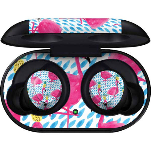 Bouffants and Broken Hearts Party Flamingos Galaxy Buds Skin