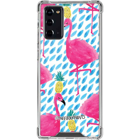 Bouffants and Broken Hearts Party Flamingos Galaxy Note20 5G Clear Case