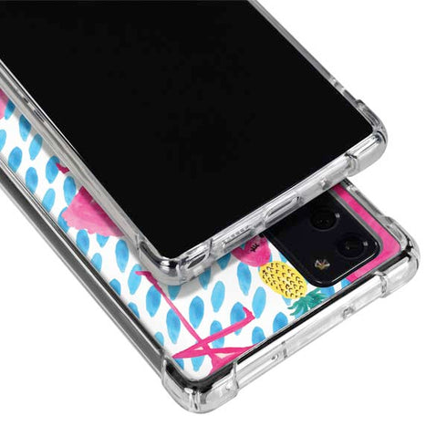 Bouffants and Broken Hearts Party Flamingos Galaxy Note20 5G Clear Case