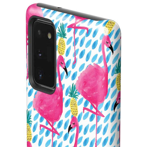 Bouffants and Broken Hearts Party Flamingos Galaxy Note20 5G Pro Case