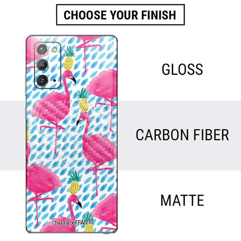 Bouffants and Broken Hearts Party Flamingos Galaxy Note20 5G Skin