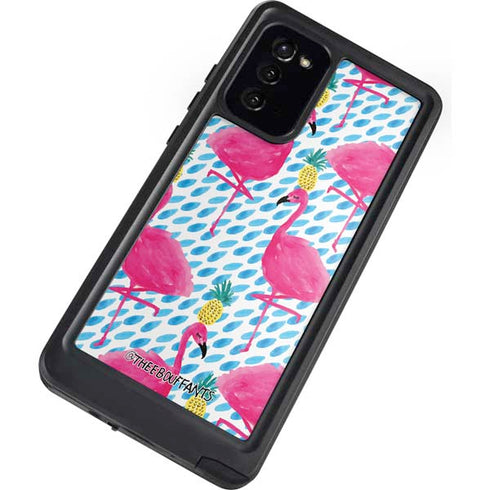 Bouffants and Broken Hearts Party Flamingos Galaxy Note20 5G Waterproof Case