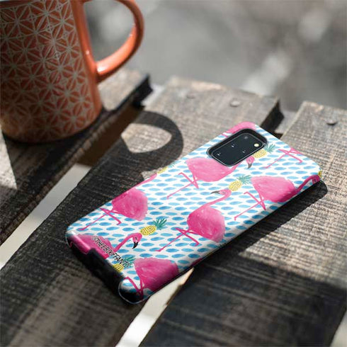 Bouffants and Broken Hearts Party Flamingos Galaxy S20 Plus Pro Case