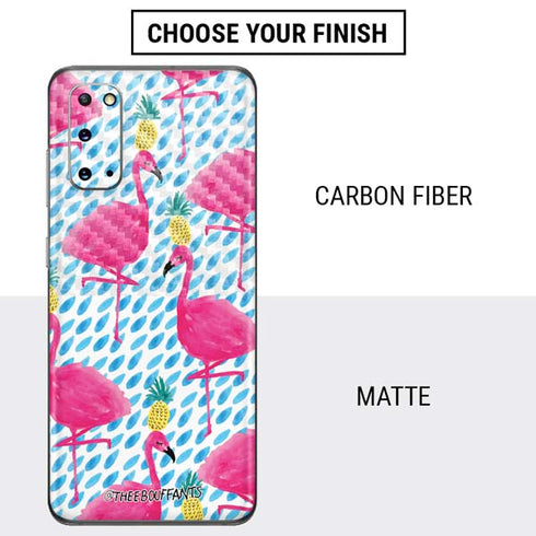 Bouffants and Broken Hearts Party Flamingos Galaxy S20 Skin